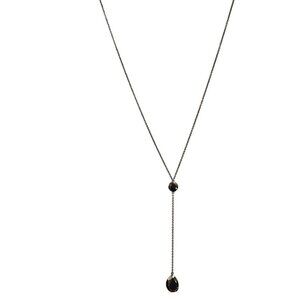 Elegant Gold Tone Teardrop Pendant Lariat Y-Drop Necklace Fashion Jewelry Women